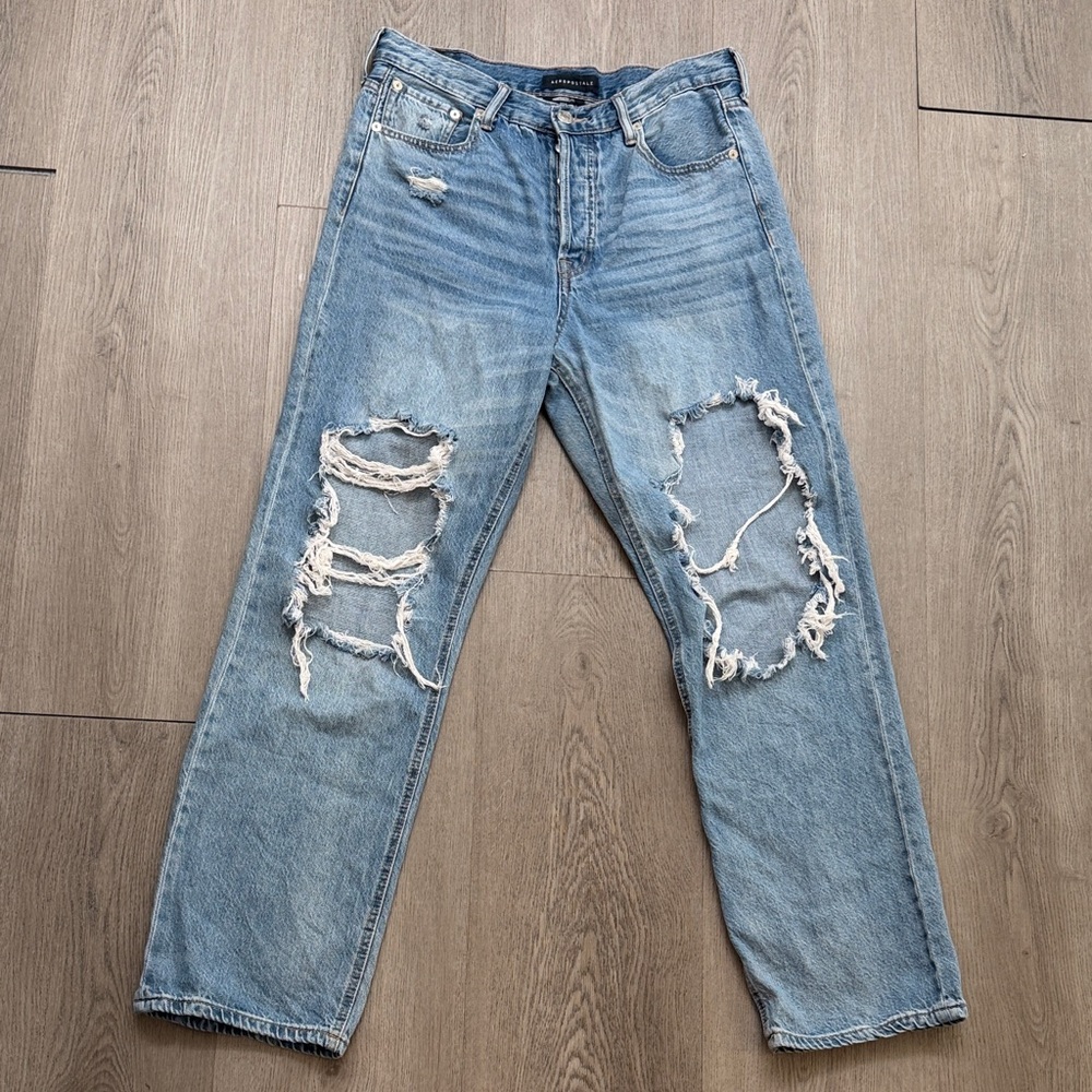 Aeropostale Light Blue Distressed Jeans